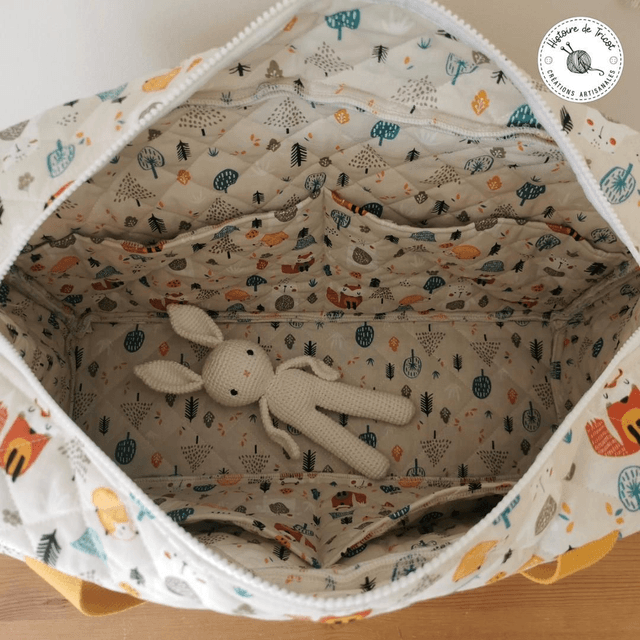 Sac à langer matelassé personnalisable ~ Sur commande