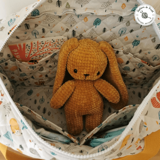 Sac à langer matelassé personnalisable ~ Sur commande