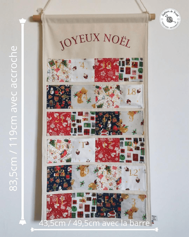 Calendrier de l'avent ~ Grand format ~ Fait main ~ Sur commande 
